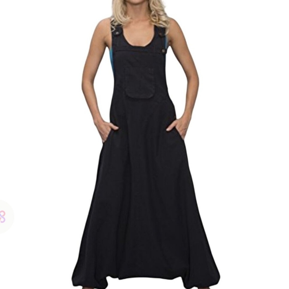 ManaKAmana Black Harem Overalls Size Large
